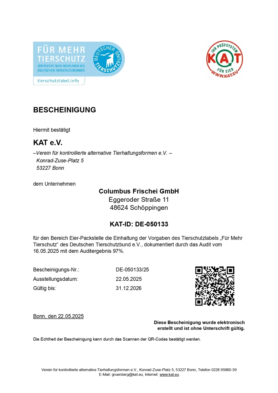 Zertifizierungen